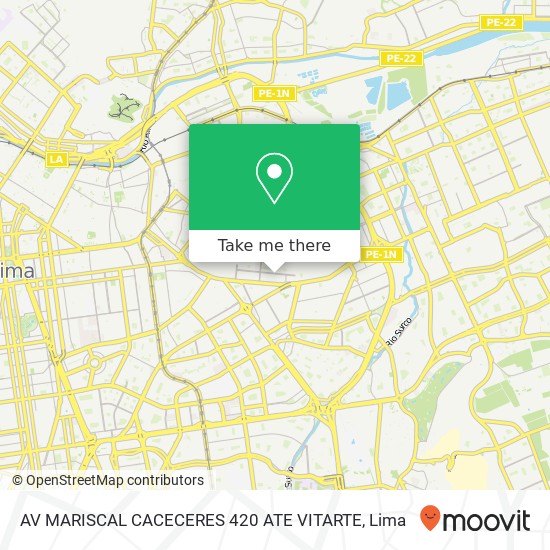 AV  MARISCAL CACECERES 420 ATE VITARTE map