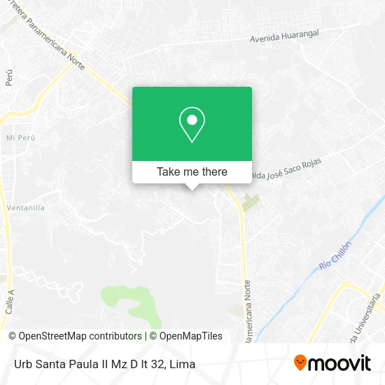Urb  Santa Paula II Mz D lt 32 map