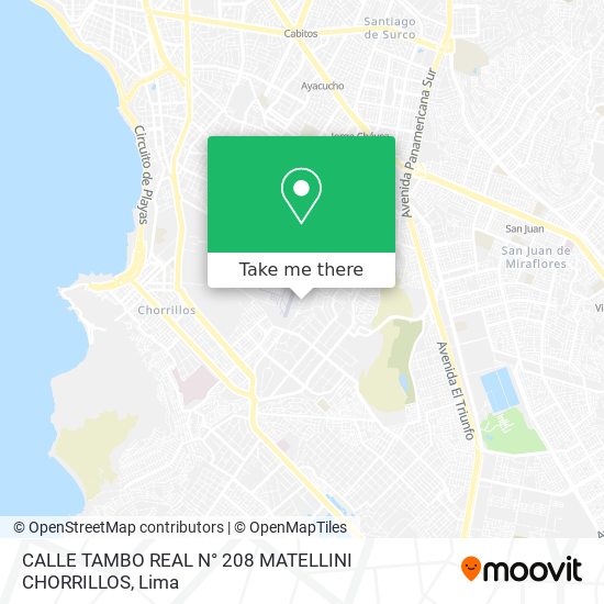 Mapa de CALLE TAMBO REAL N° 208 MATELLINI   CHORRILLOS