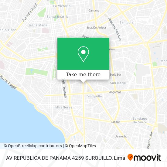 AV  REPUBLICA DE PANAMA 4259 SURQUILLO map