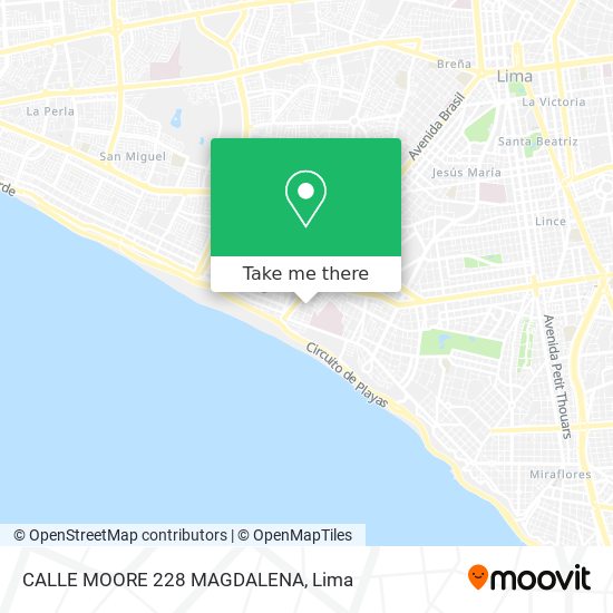 Mapa de CALLE MOORE 228  MAGDALENA