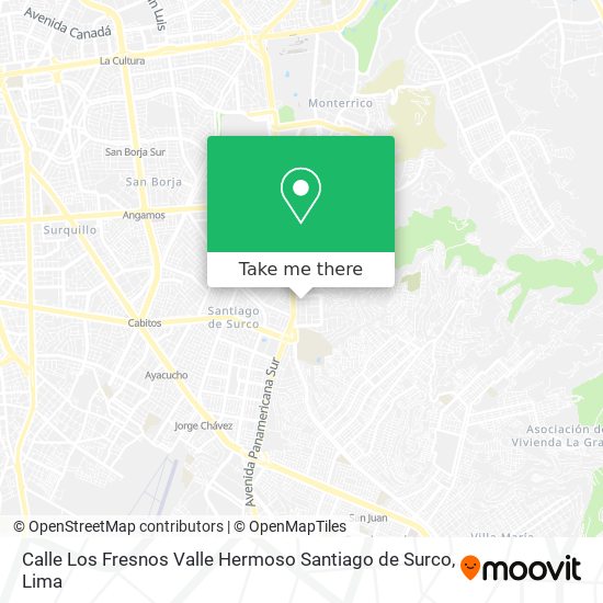 Mapa de Calle Los Fresnos  Valle Hermoso  Santiago de Surco