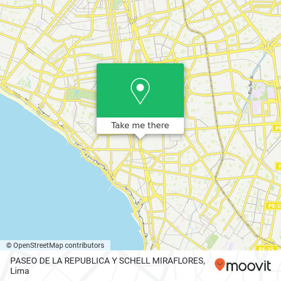 PASEO DE LA REPUBLICA Y SCHELL   MIRAFLORES map