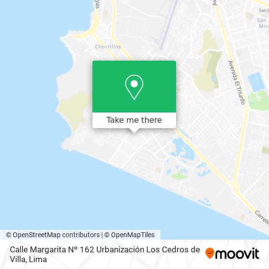Mapa de Calle Margarita Nº 162  Urbanización Los Cedros de Villa