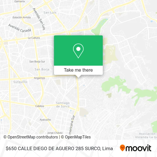 $650 CALLE DIEGO DE AGUERO 285  SURCO map
