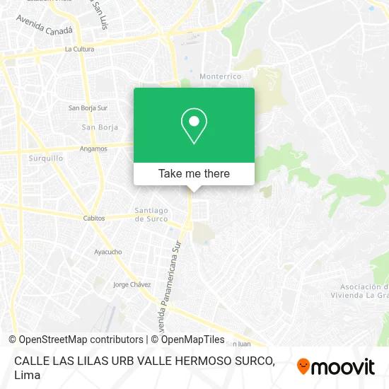 CALLE LAS LILAS  URB VALLE HERMOSO  SURCO map