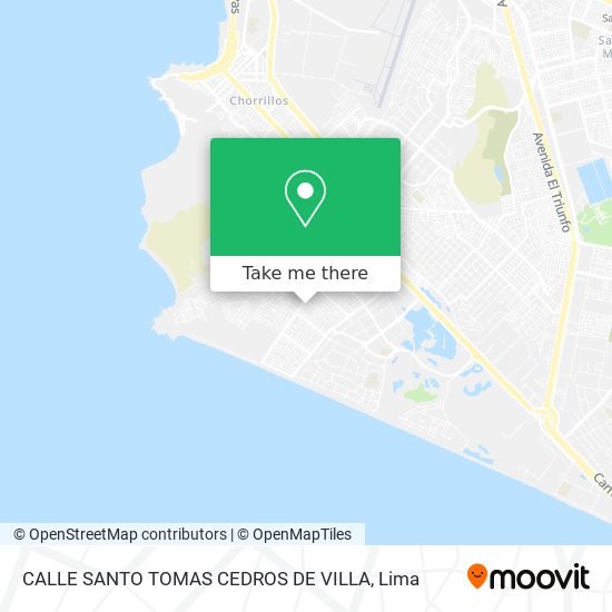 CALLE SANTO TOMAS CEDROS DE VILLA map