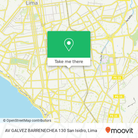 Mapa de AV GALVEZ BARRENECHEA 130 San Isidro