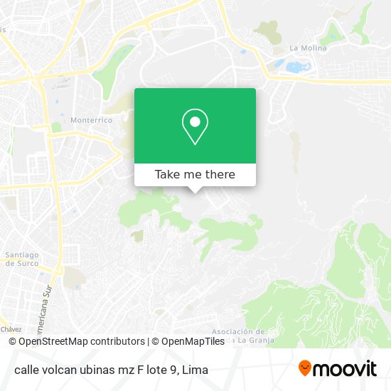 Mapa de calle volcan ubinas mz F  lote 9