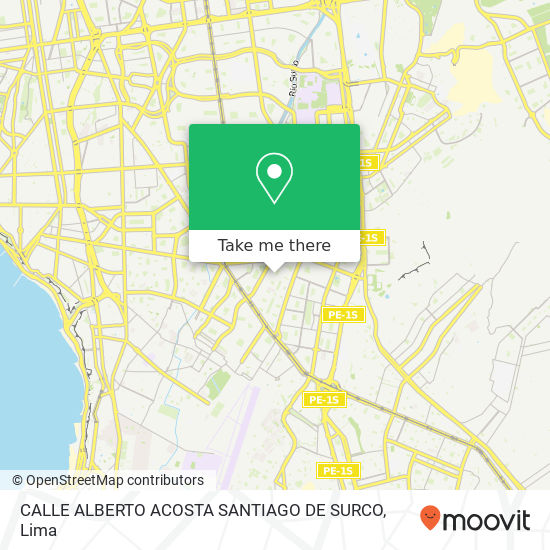 CALLE ALBERTO ACOSTA SANTIAGO DE SURCO map