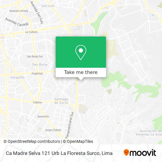 Ca  Madre Selva 121 Urb  La Floresta Surco map