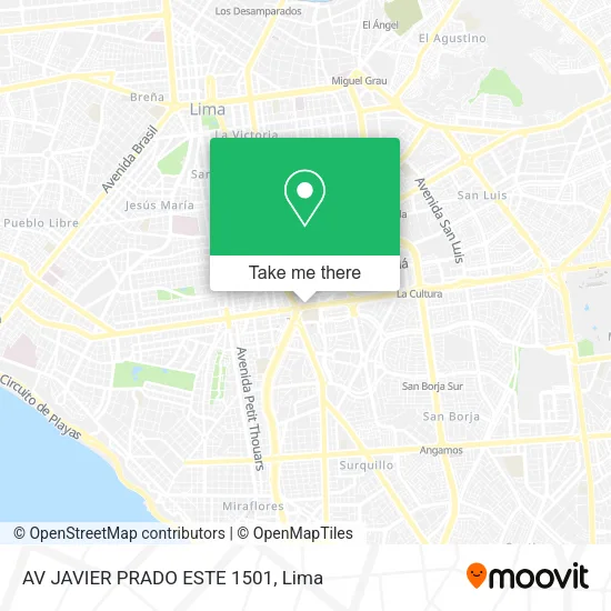 Mapa de AV  JAVIER PRADO ESTE 1501