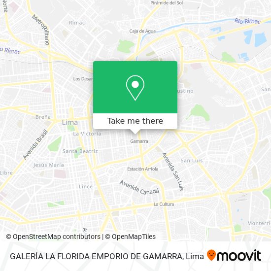 Mapa de GALERÍA LA FLORIDA   EMPORIO DE GAMARRA