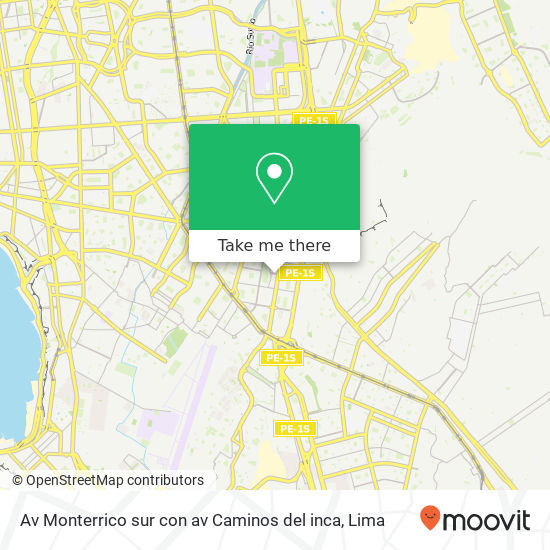 Mapa de Av  Monterrico sur con av  Caminos del inca