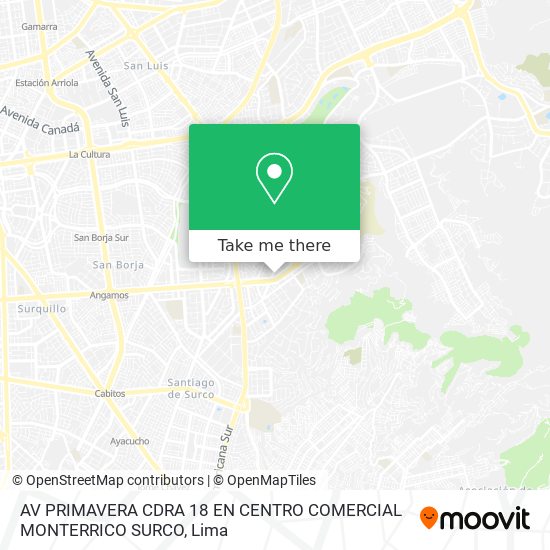 AV PRIMAVERA CDRA 18 EN CENTRO COMERCIAL MONTERRICO SURCO map