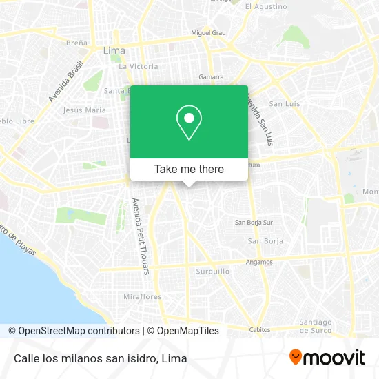 Mapa de Calle los milanos san isidro