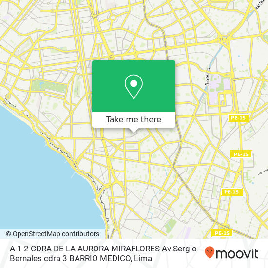 A 1 2 CDRA  DE LA AURORA MIRAFLORES  Av  Sergio Bernales cdra  3 BARRIO MEDICO map
