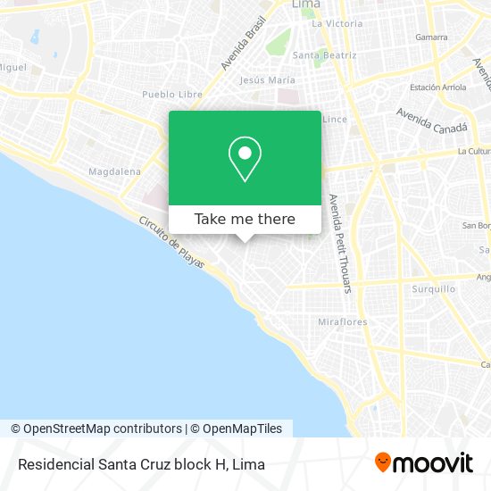 Mapa de Residencial Santa Cruz block H