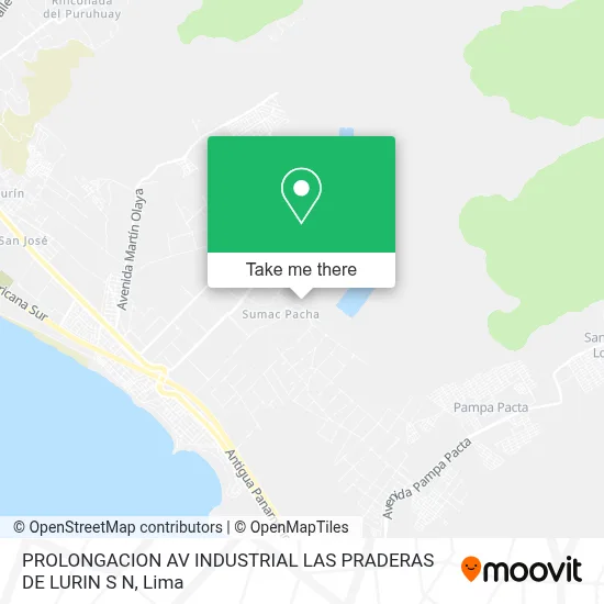 PROLONGACION  AV   INDUSTRIAL LAS PRADERAS  DE LURIN S N map
