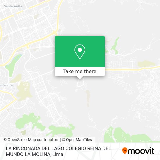 LA RINCONADA DEL LAGO COLEGIO REINA DEL MUNDO  LA MOLINA map