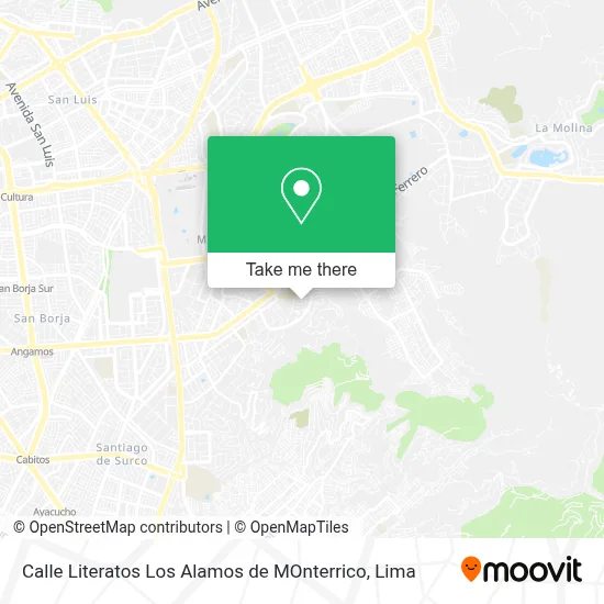 Calle Literatos Los Alamos de MOnterrico map
