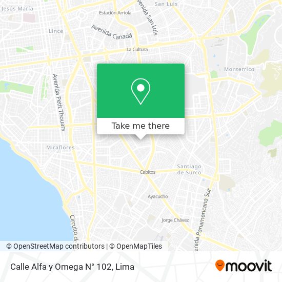 Calle Alfa y Omega N° 102 map