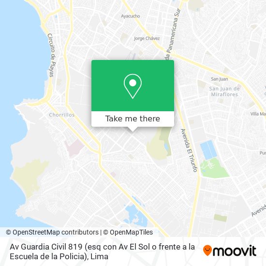 Av  Guardia Civil 819 (esq con Av El Sol o frente a la Escuela de la Policia) map