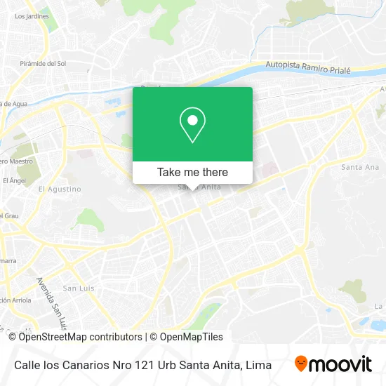 Mapa de Calle los Canarios Nro  121  Urb  Santa Anita