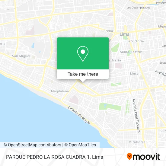 Mapa de PARQUE PEDRO  LA ROSA CUADRA 1