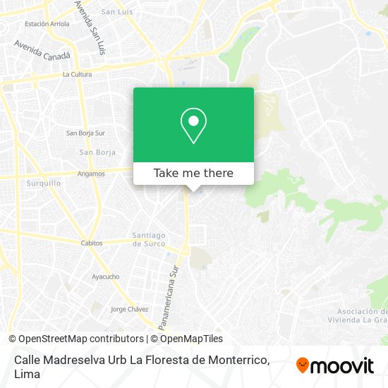 Mapa de Calle Madreselva Urb  La Floresta de Monterrico