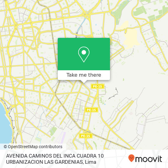 Mapa de AVENIDA CAMINOS DEL INCA CUADRA 10 URBANIZACION LAS GARDENIAS