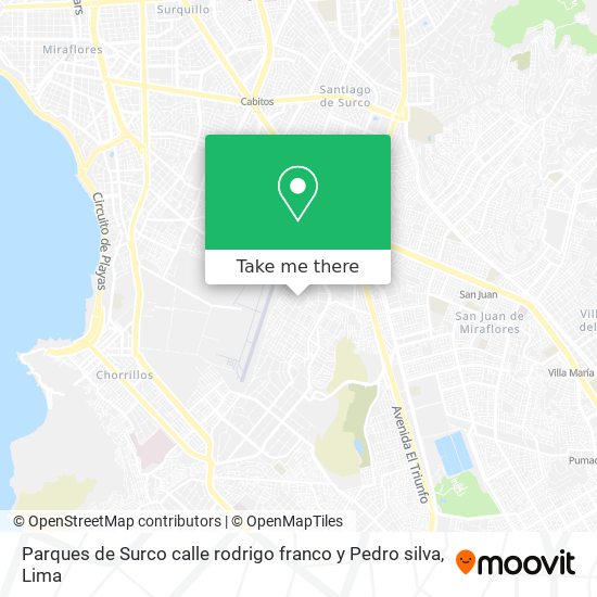 Parques de Surco calle rodrigo franco y Pedro silva map