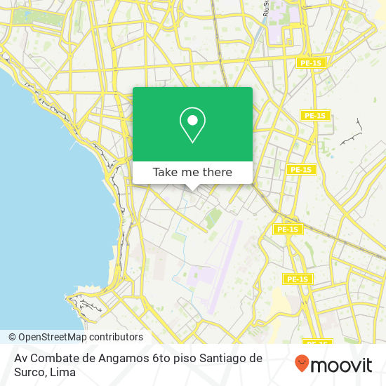 Av  Combate de Angamos   6to  piso   Santiago de Surco map