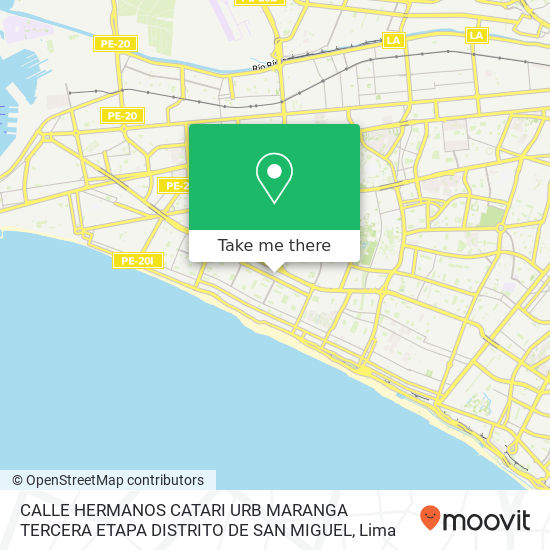 Mapa de CALLE HERMANOS CATARI URB  MARANGA  TERCERA ETAPA   DISTRITO DE SAN MIGUEL