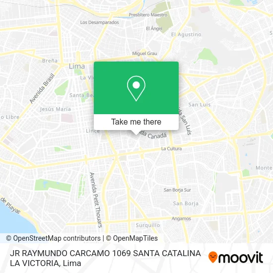 Mapa de JR  RAYMUNDO CARCAMO 1069  SANTA CATALINA  LA VICTORIA