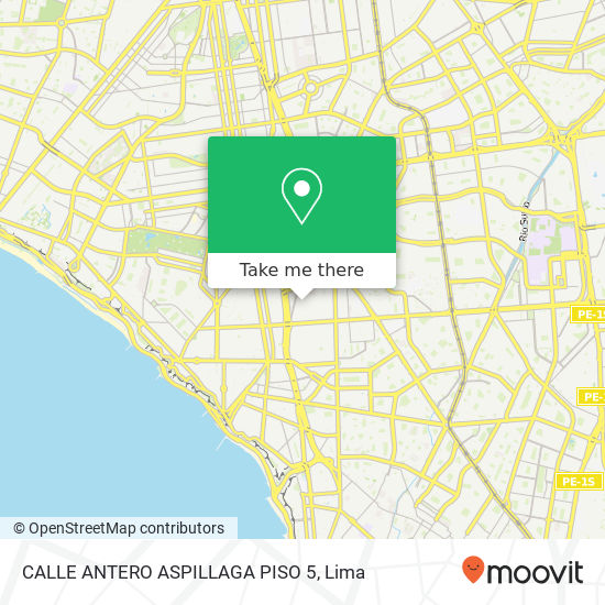 CALLE ANTERO ASPILLAGA PISO 5 map