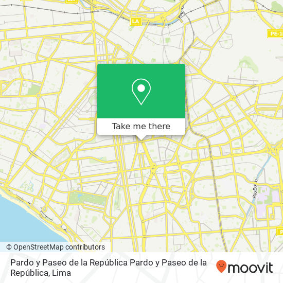 Pardo y Paseo de la República Pardo y Paseo de la República map