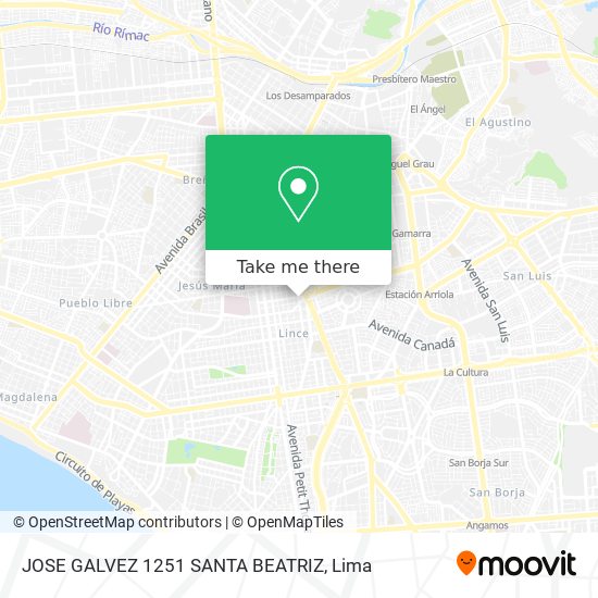 JOSE GALVEZ 1251 SANTA BEATRIZ map