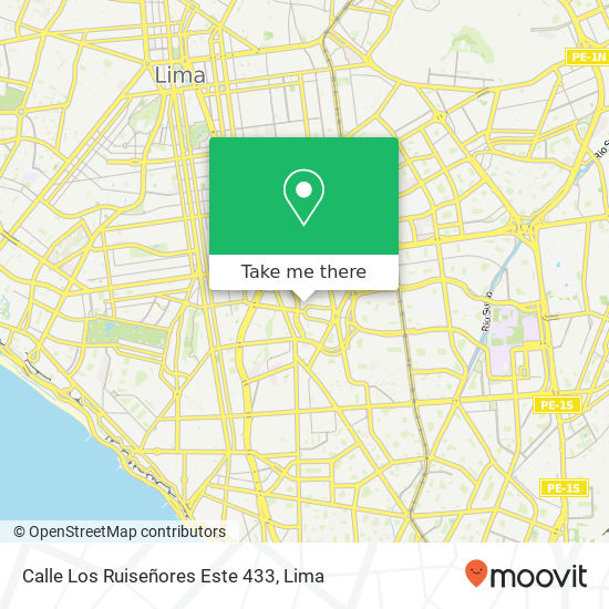 Mapa de Calle Los Ruiseñores Este 433