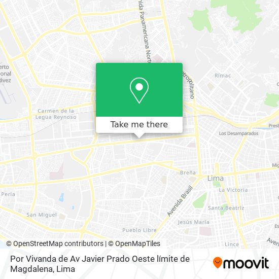 Por Vivanda de Av  Javier Prado Oeste  límite de Magdalena map