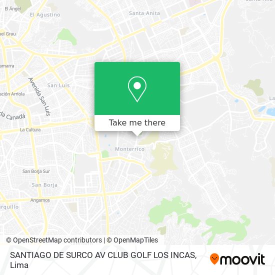 SANTIAGO DE SURCO AV  CLUB GOLF LOS INCAS map