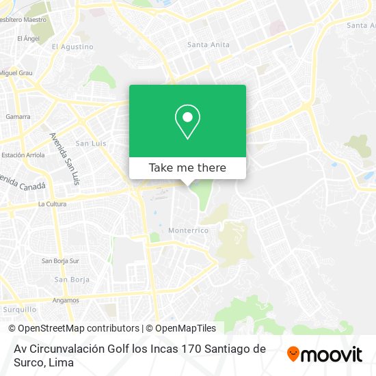 Mapa de Av  Circunvalación Golf los Incas 170   Santiago de Surco
