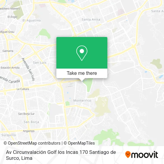 Mapa de Av  Circunvalación Golf los Incas 170   Santiago de Surco