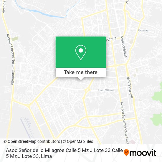 Mapa de Asoc  Señor de lo Milagros  Calle 5  Mz J Lote 33  Calle 5  Mz J Lote 33