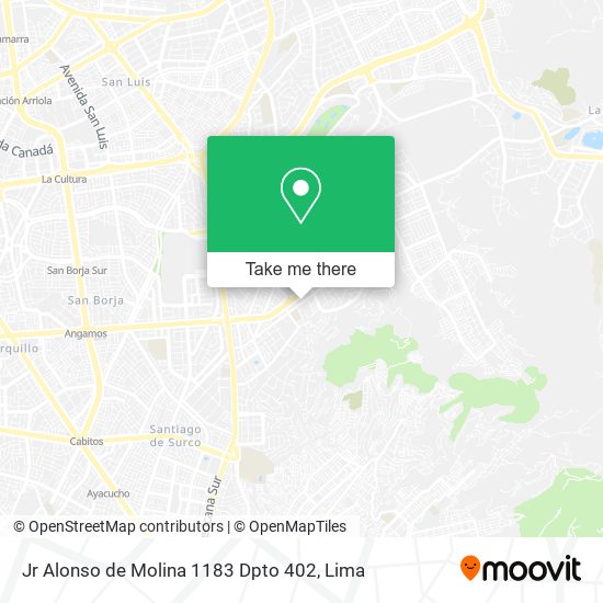 Jr  Alonso de Molina 1183   Dpto  402 map