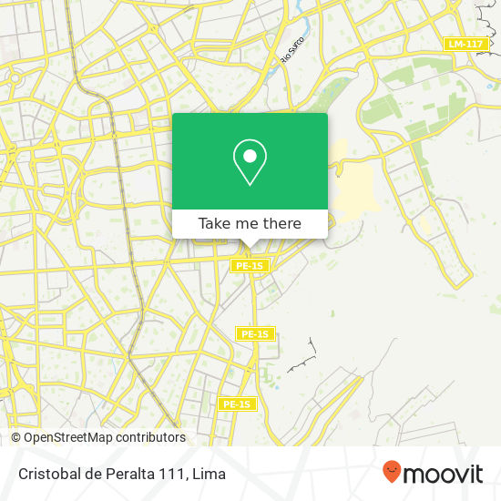 Cristobal de Peralta 111 map