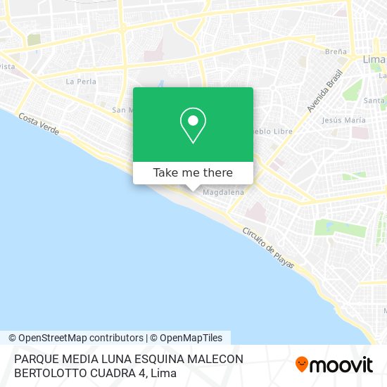 PARQUE MEDIA LUNA ESQUINA MALECON BERTOLOTTO CUADRA 4 map