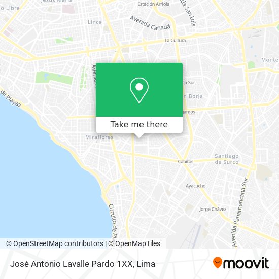 José Antonio Lavalle Pardo 1XX map