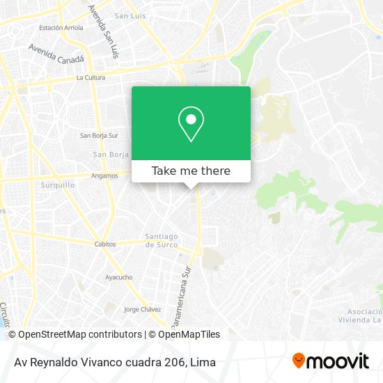 Av  Reynaldo Vivanco cuadra 206 map
