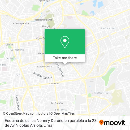 Mapa de Esquina de calles Nerini y Durand  en paralela a la 23 de Av  Nicolás Arriola